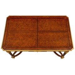 French 19th Century Louis XVI Style Tulipwood and Ormolu Center Table