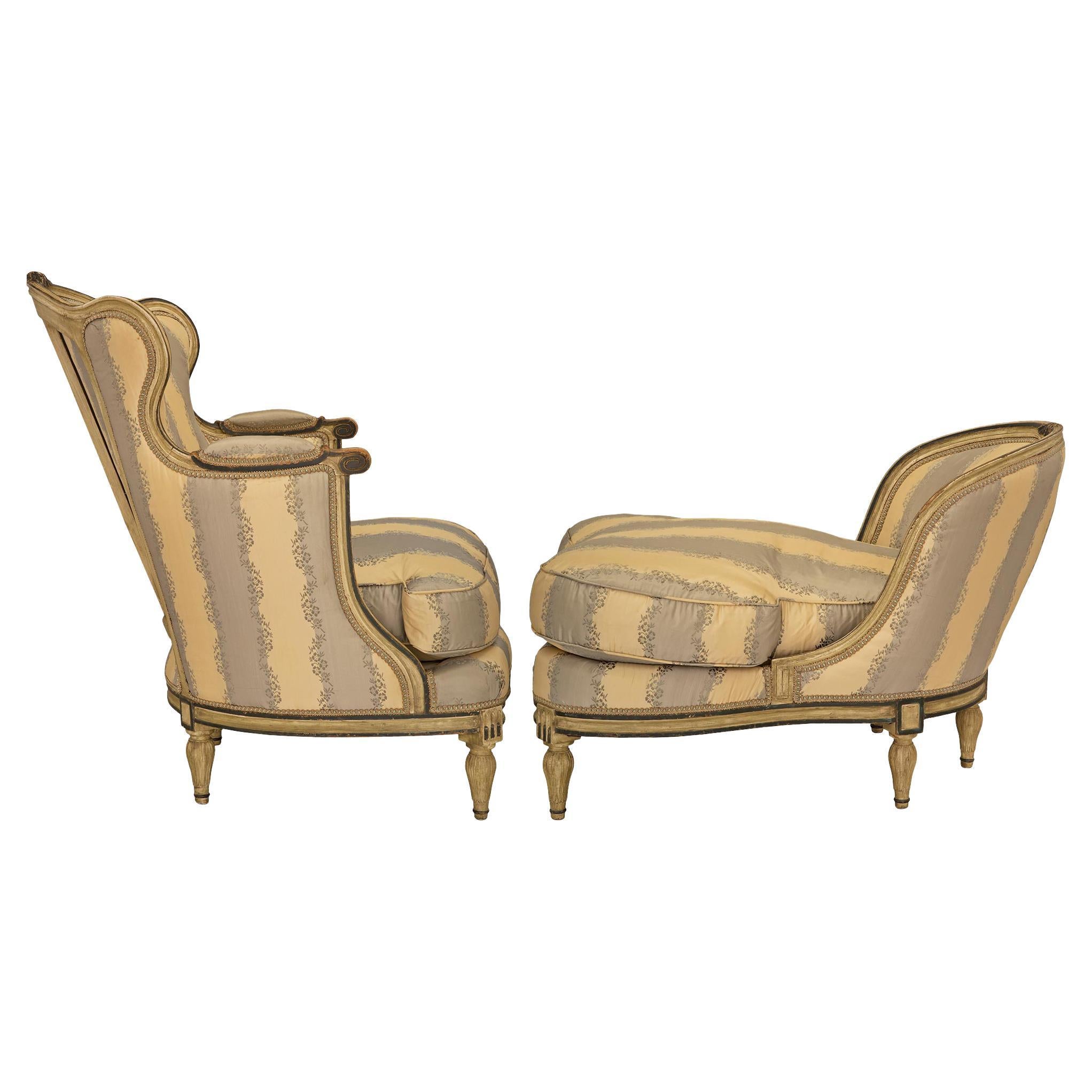 French 19th Century Louis XVI Style Two Piece Lounge Set