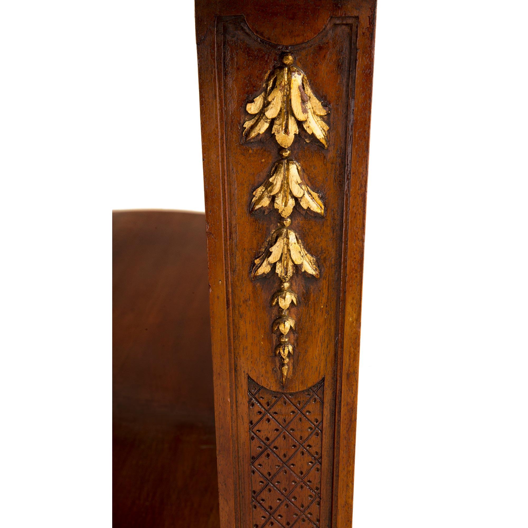 Konsole aus Nussbaum, vergoldetem Holz und Brche-Marmor im Louis-XVI.-Stil des 19. Jahrhunderts im Angebot 5