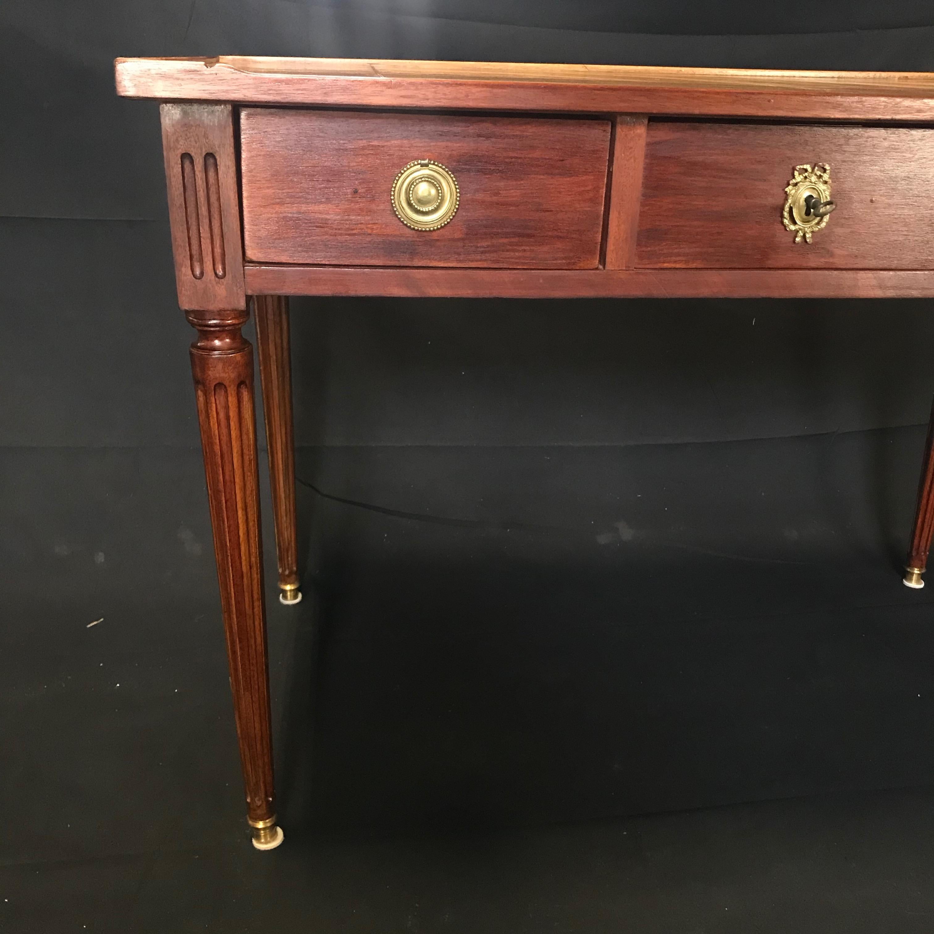 Leather French 19th Century Louis XVI Two Sided Ladies Writing Table or Desk