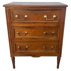 French 19th Century Louis XVI Walnut Small Commode / Chest of Drawers