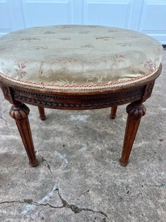 French 19th Century Louis XVI Walnut Stool / Upholstery Seat