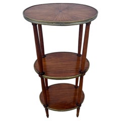 French 19th Century Louis XVI Walnut Three-Tier Side Table