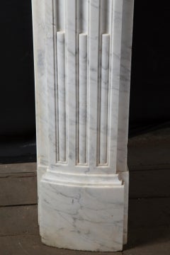 French 19th Century Louis XVI White Carrara Marble Mantel