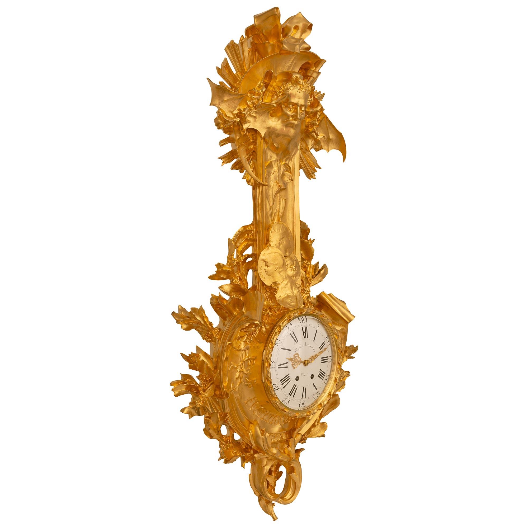 Francese Orologio a cartello francese del XIX secolo Luigi XVI/XV secolo in ormolu in vendita