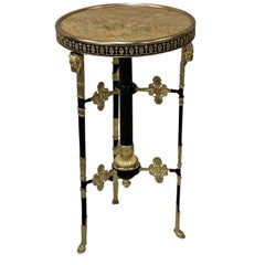 French 19th Century Mable-Top Bronze-Doré Table