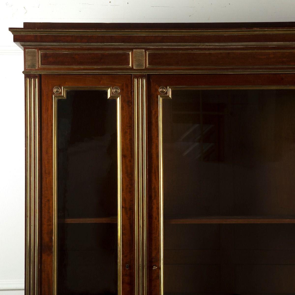 French 19th Century Mahogany and Brass Bookcase In Good Condition For Sale In Gloucestershire, GB