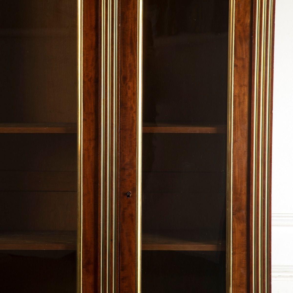 French 19th Century Mahogany and Brass Bookcase For Sale 3