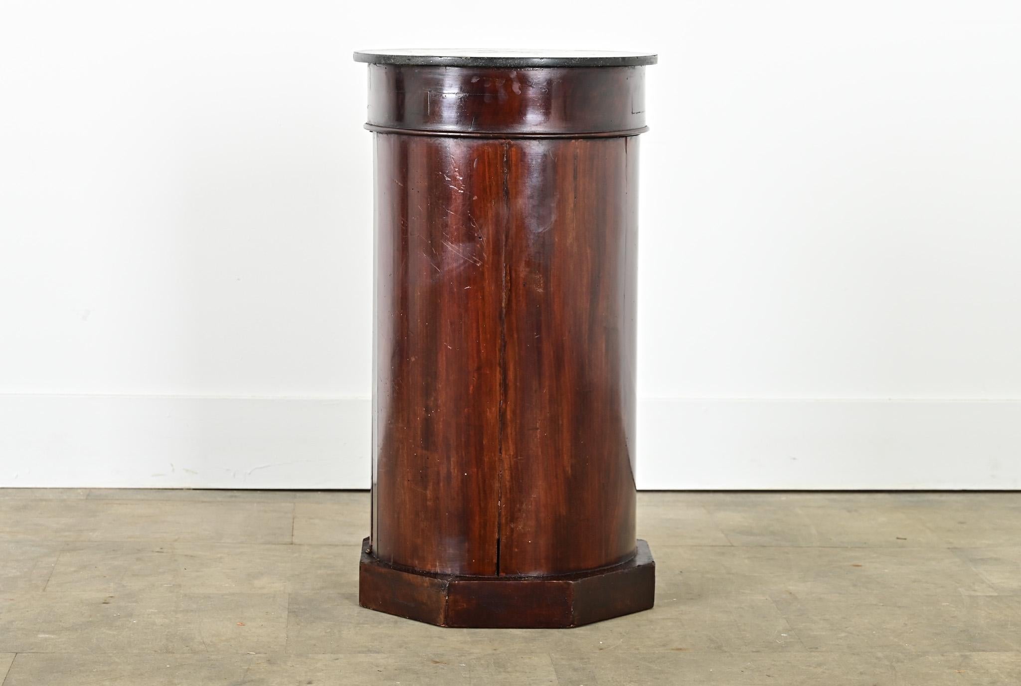 Marble French 19th Century Mahogany Bedside Cabinet