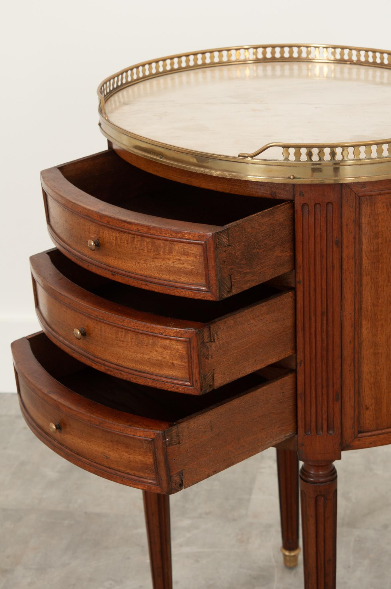 Turned French, 19th Century, Mahogany Bedside Table