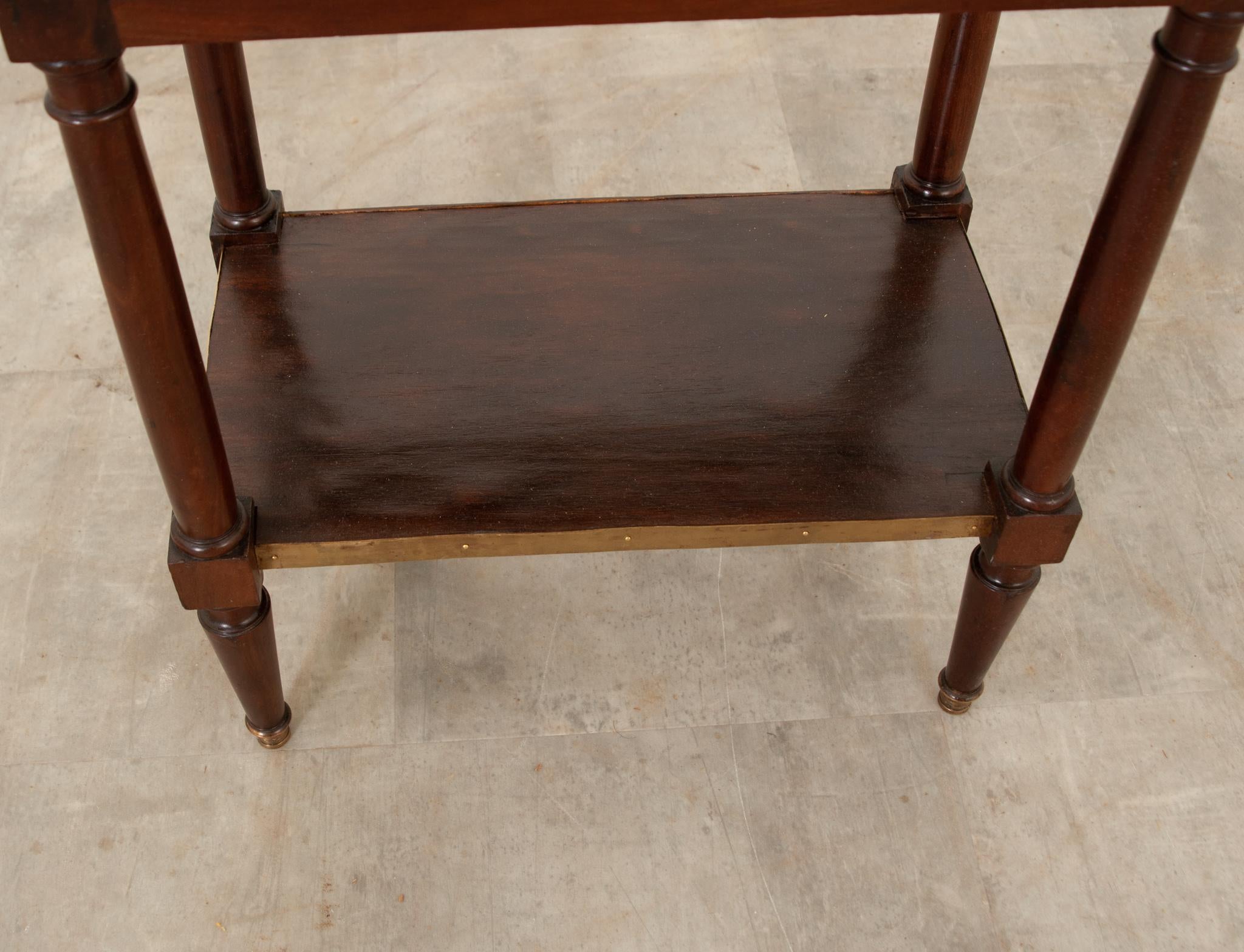 Patinated French 19th Century Mahogany Bedside Table