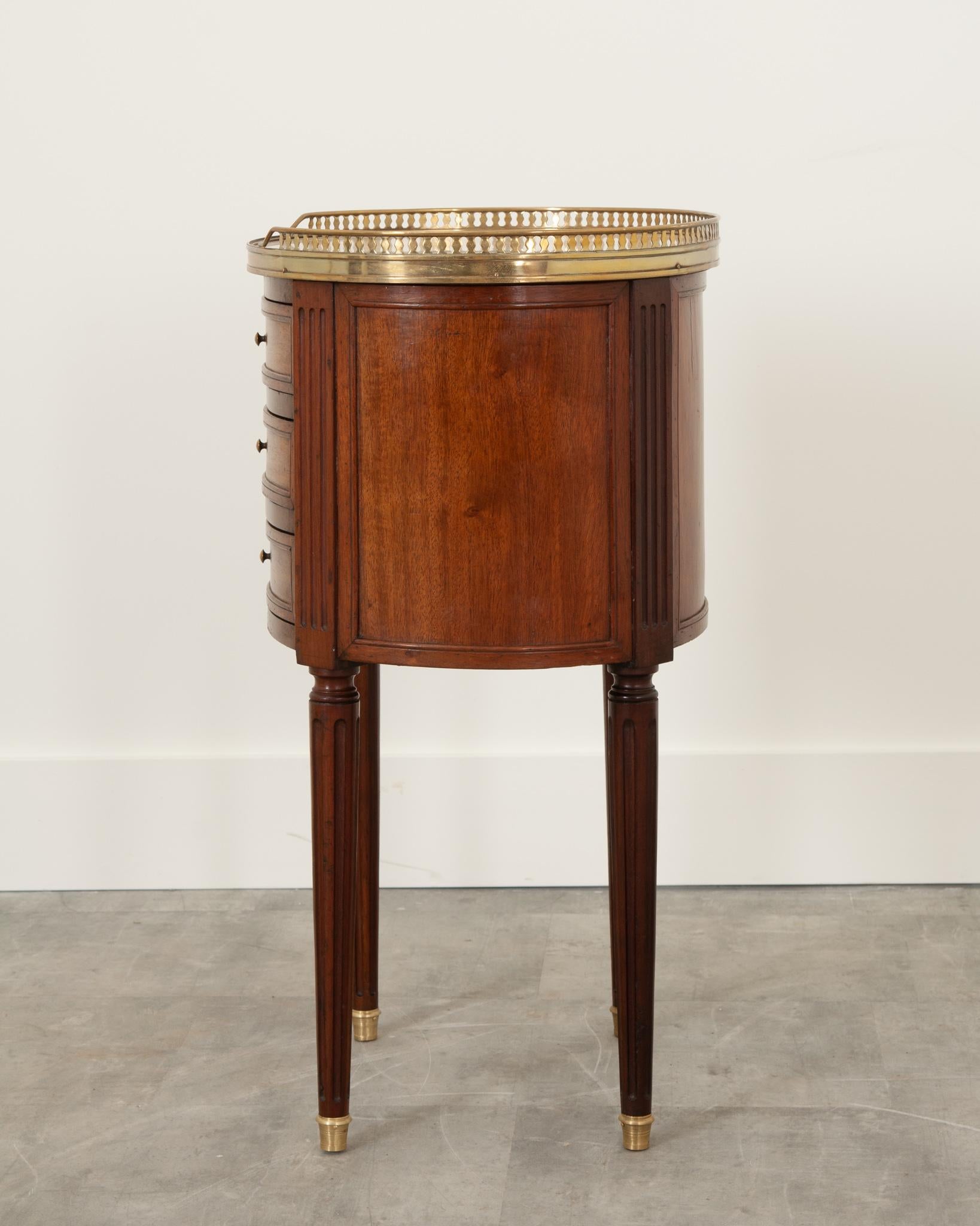 Metal French, 19th Century, Mahogany Bedside Table