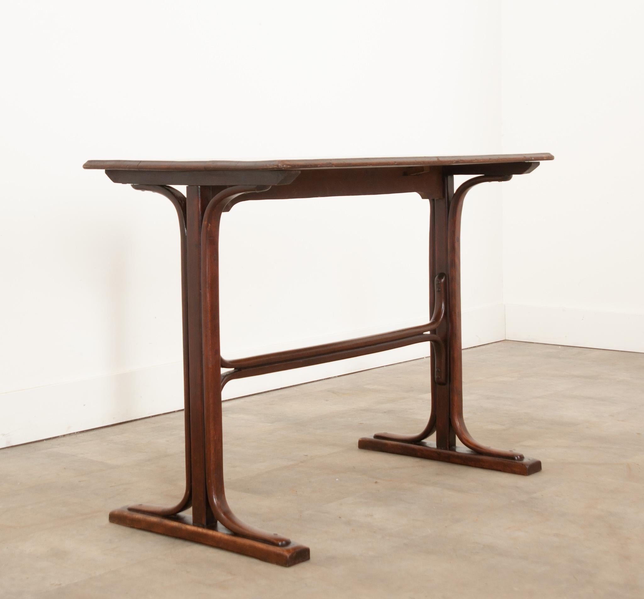 Hand-Carved French 19th Century Mahogany Bistro Table