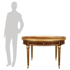 French 19th century Mahogany, Brass, Ormolu and Marble center table