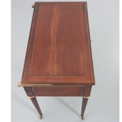 French 19th Century Mahogany Campaign Style Lift Top Dressing Table Vanity
