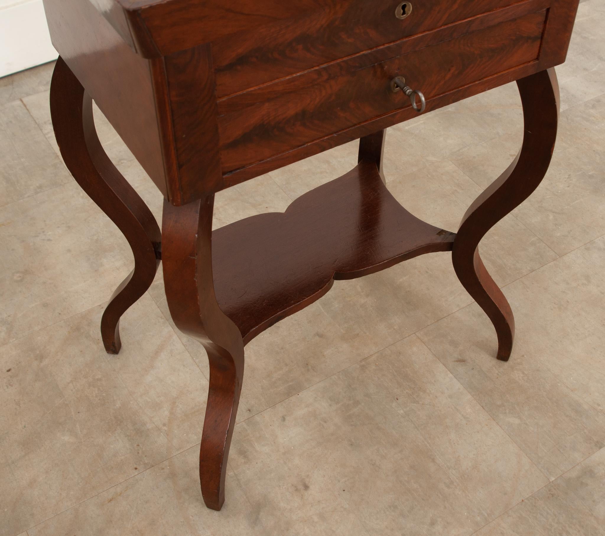 Hand-Crafted French 19th Century Mahogany Commode Table