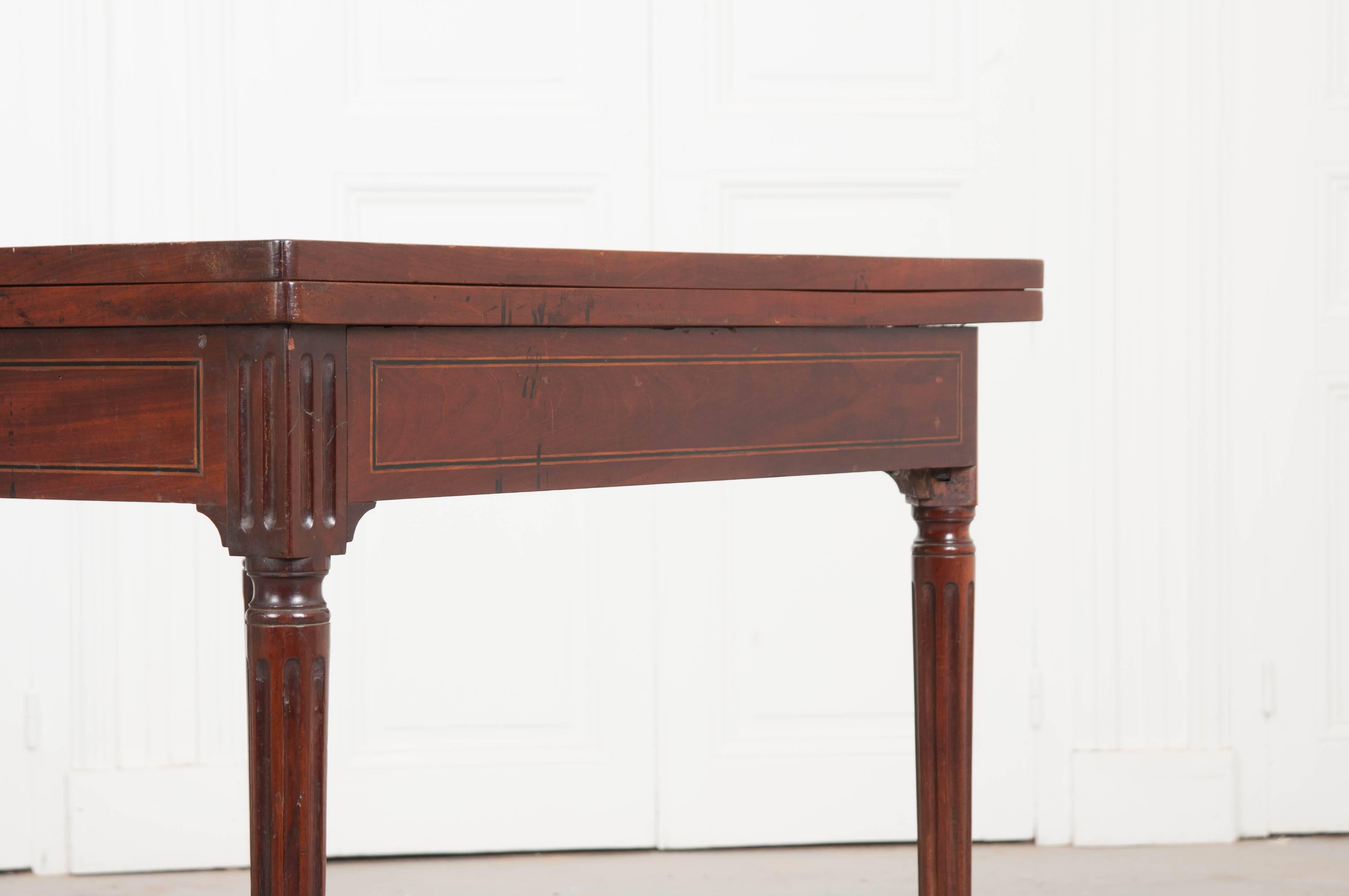 Louis XVI French 19th Century Mahogany Corner Card Table