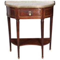 French 19th Century Mahogany Demilune Console
