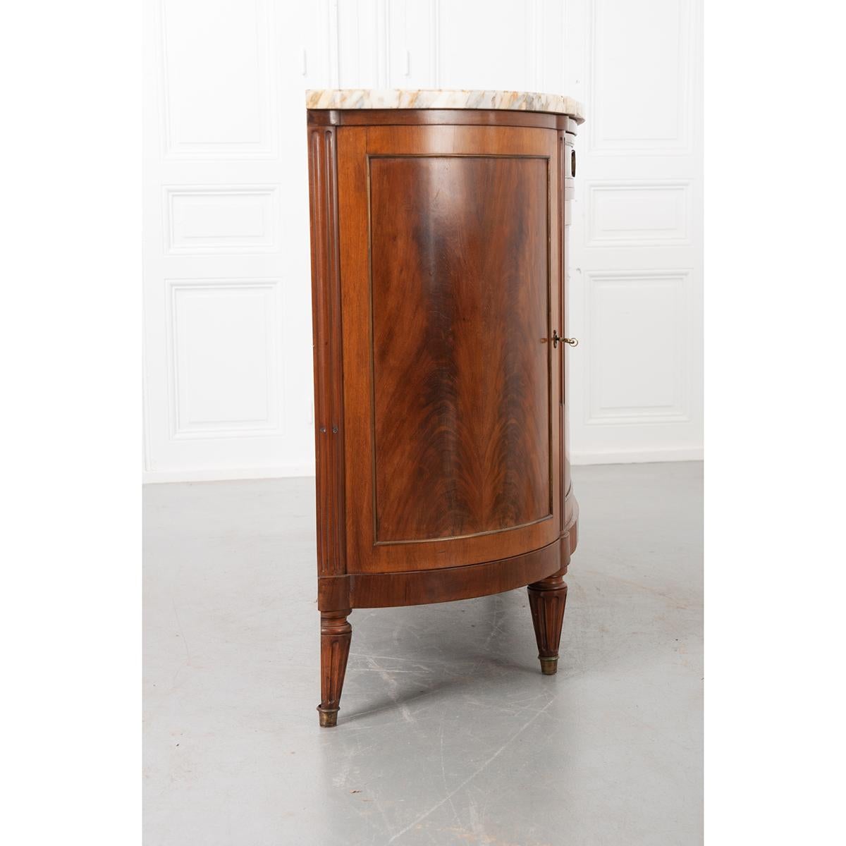 French 19th Century Mahogany Demilune Enfilade 1