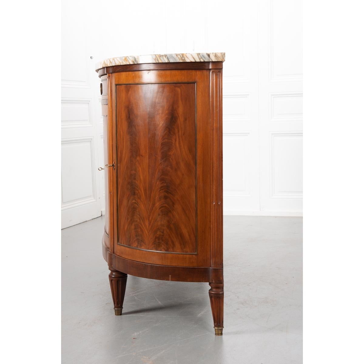 French 19th Century Mahogany Demilune Enfilade 2