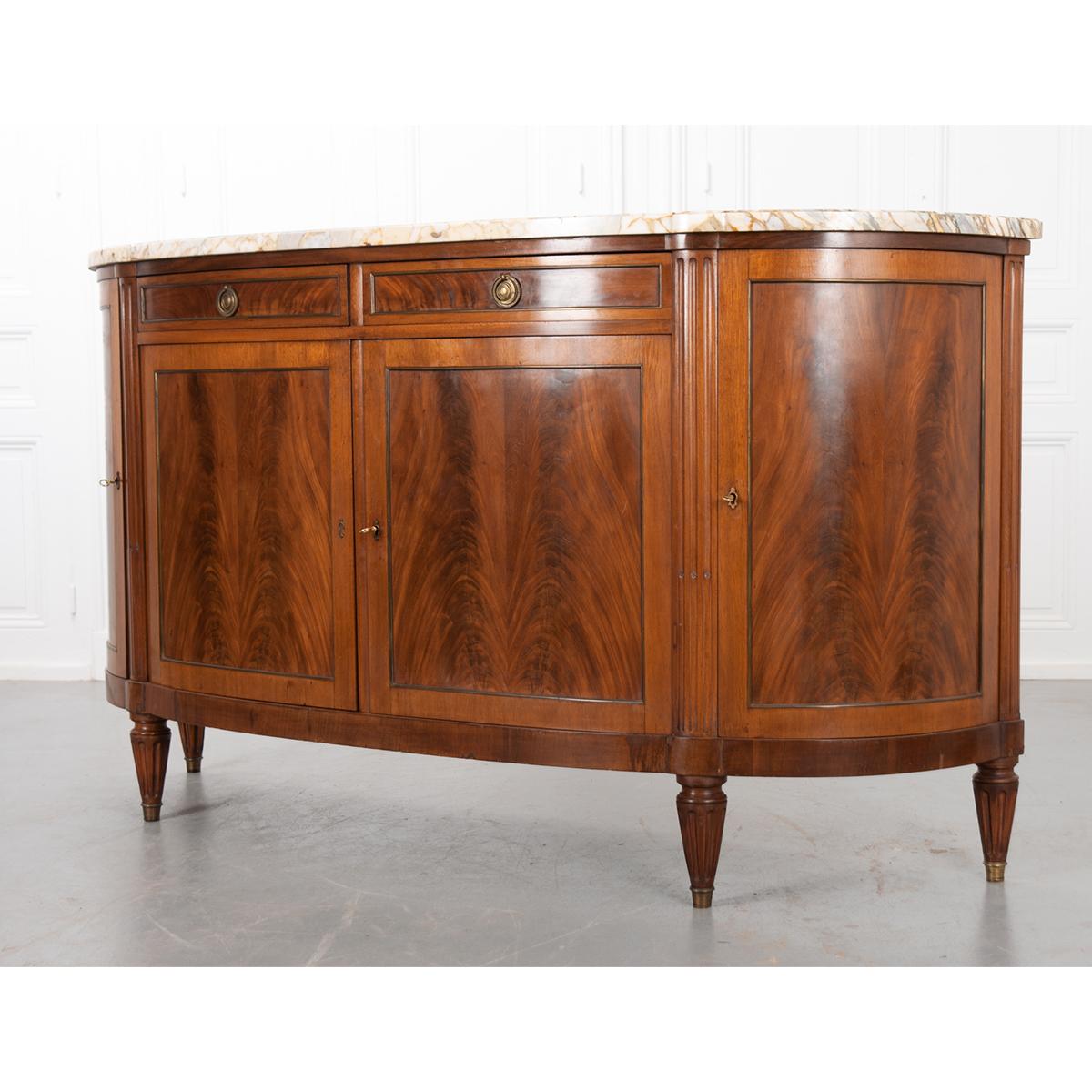 French 19th Century Mahogany Demilune Enfilade 4