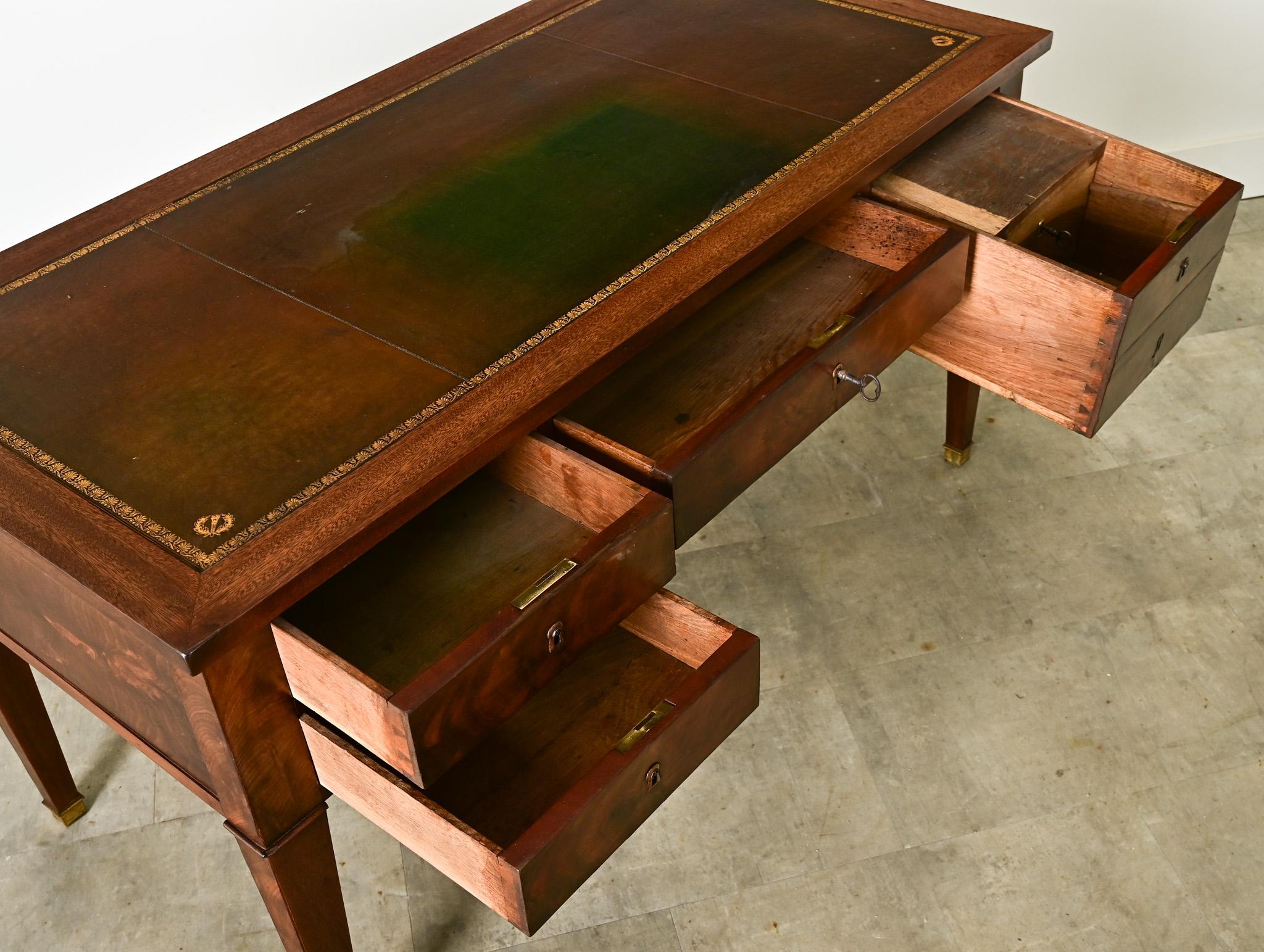 French 19th Century Mahogany Directoire Desk 5
