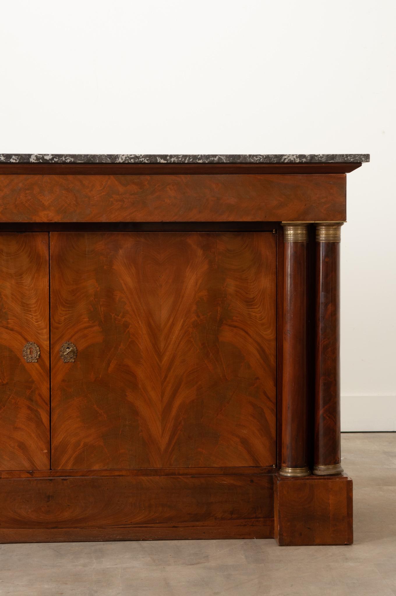 Hand-Carved French 19th Century Mahogany Empire Buffet For Sale