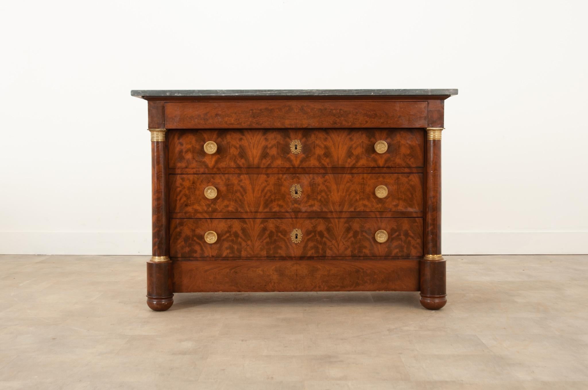 Hand-Crafted French 19th Century Mahogany Empire Commode