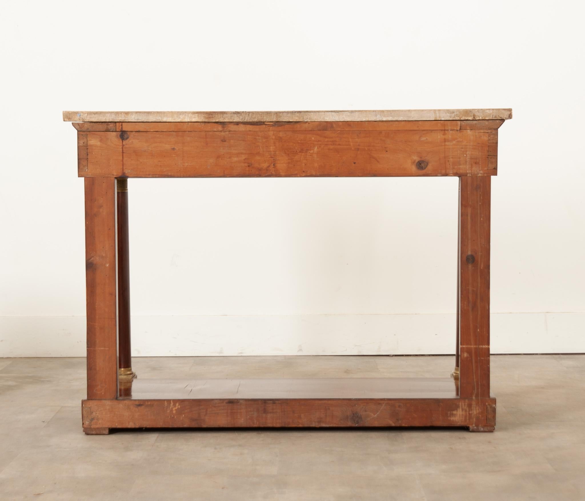 French 19th Century Mahogany Empire Console 7