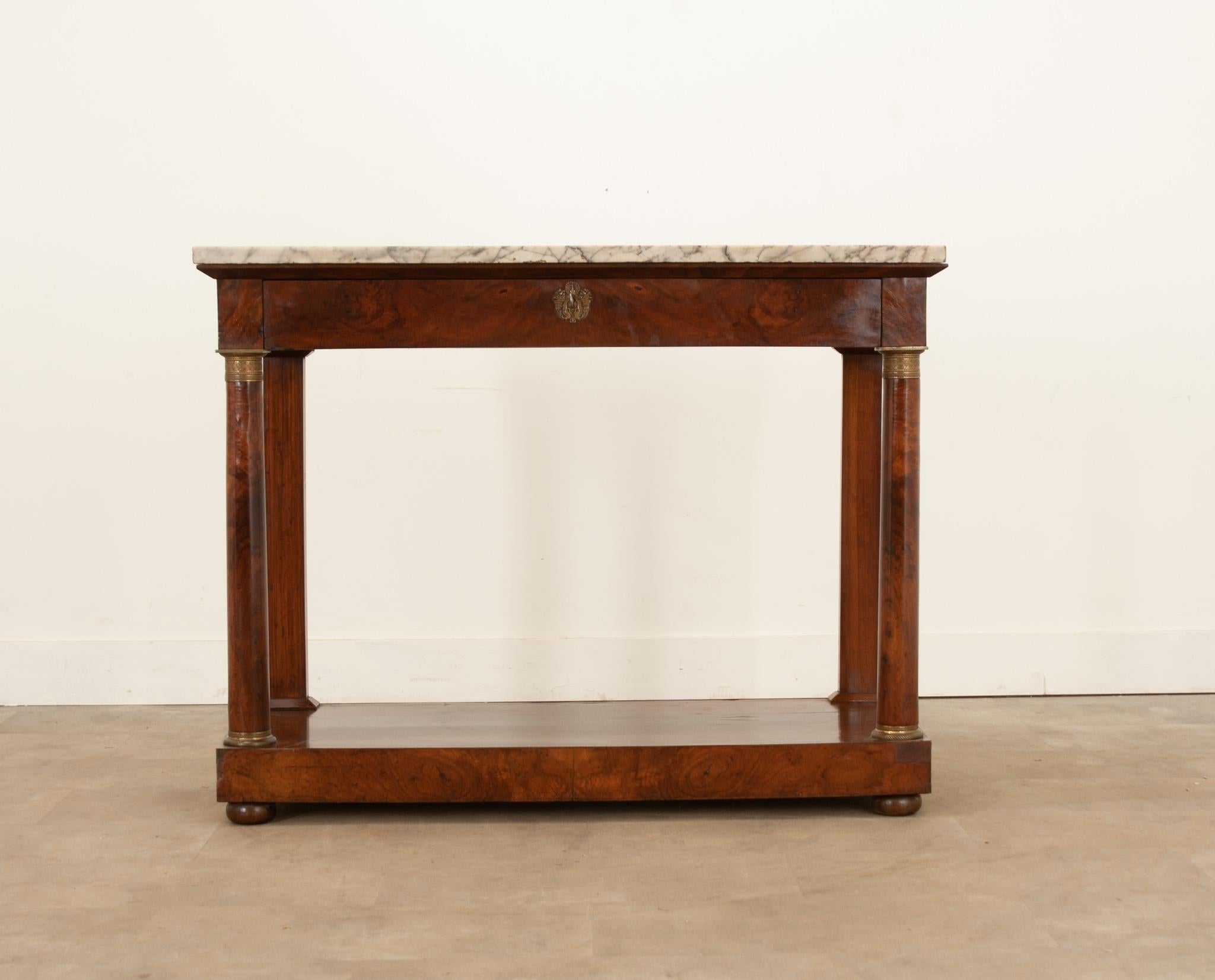 Hand-Crafted French 19th Century Mahogany Empire Console