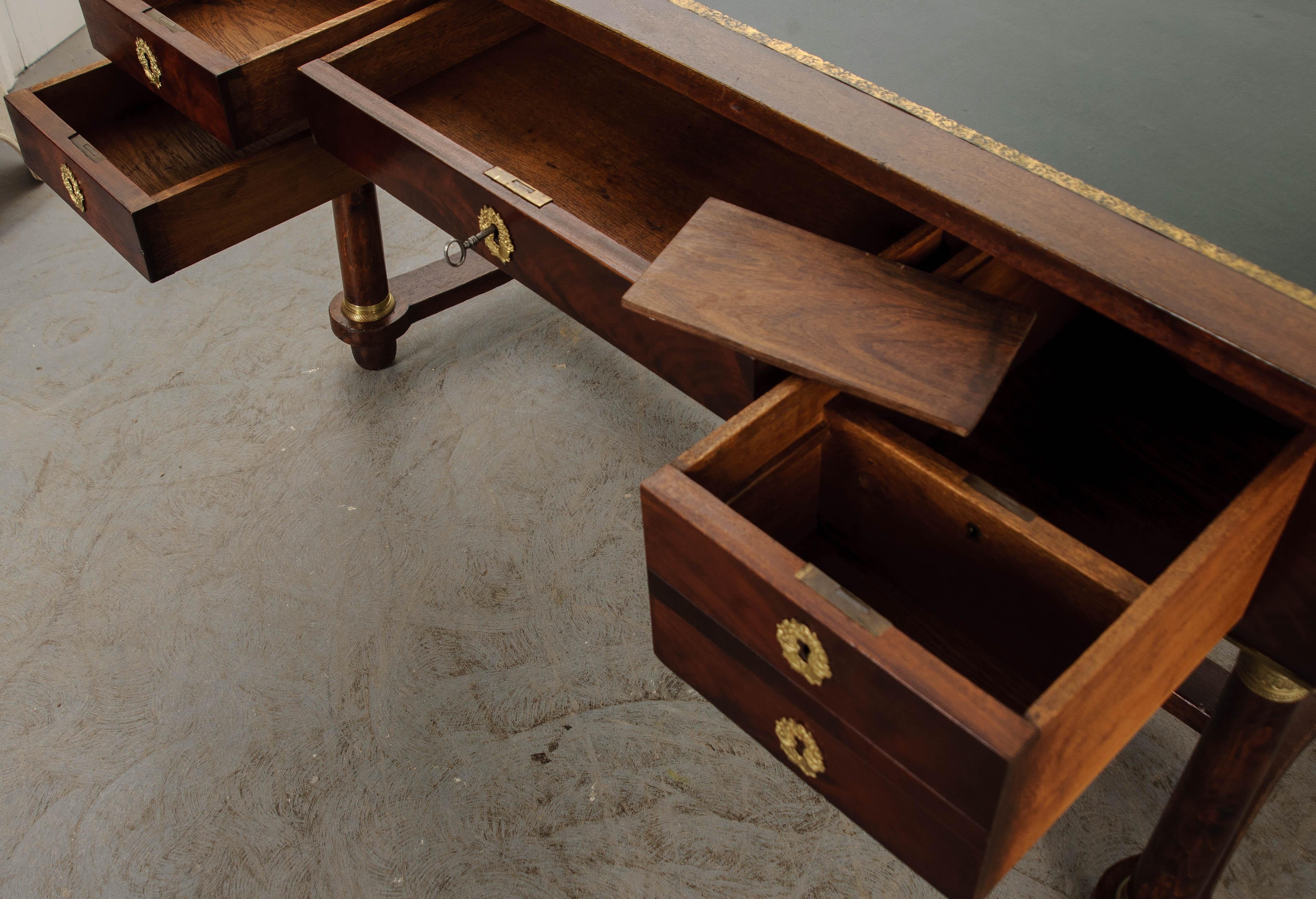 French 19th Century Mahogany Empire Desk 9