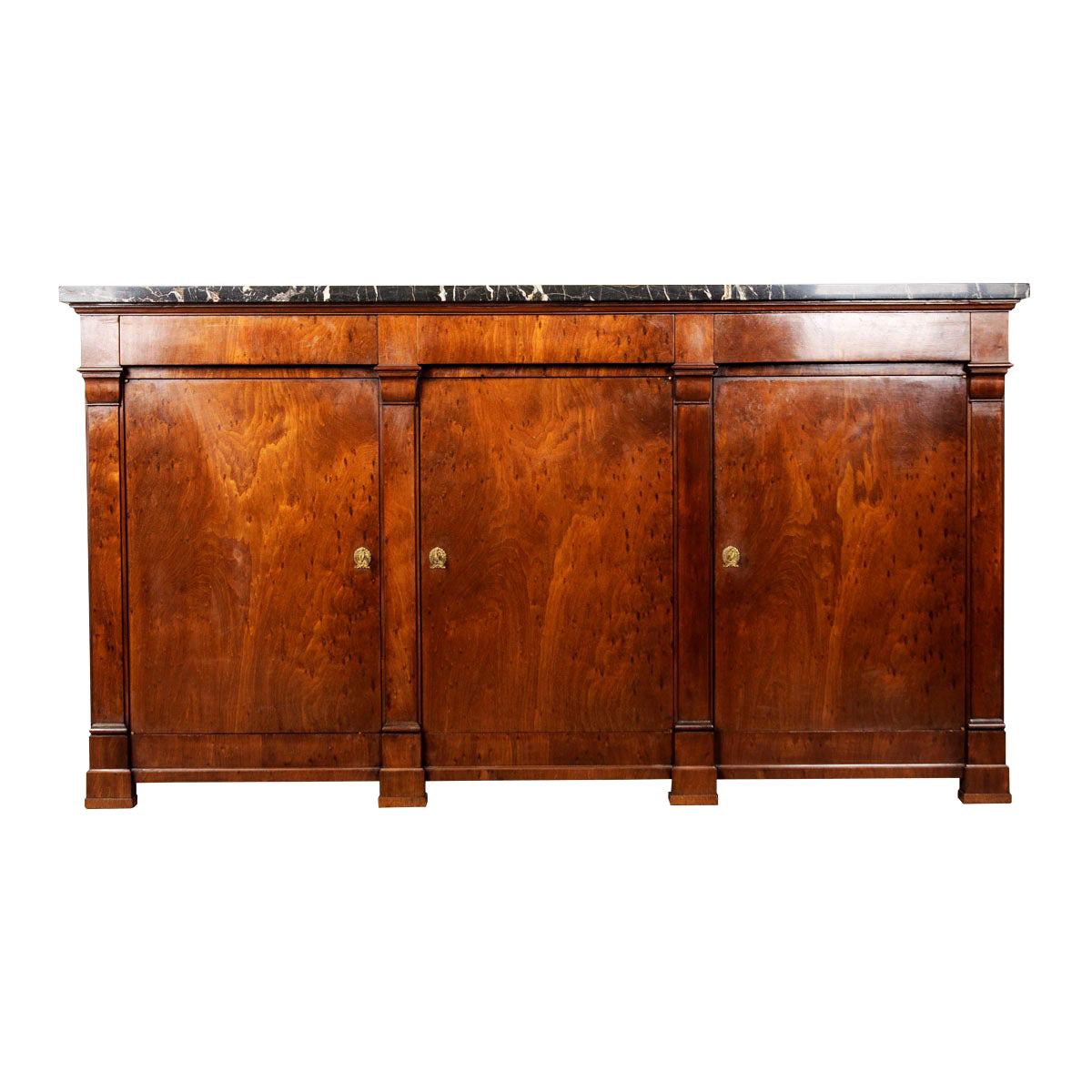 French 19th Century Mahogany Empire Enfilade with Marble Top