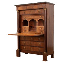 Antique French 19th Century Mahogany Empire Secrétaire à Abattant