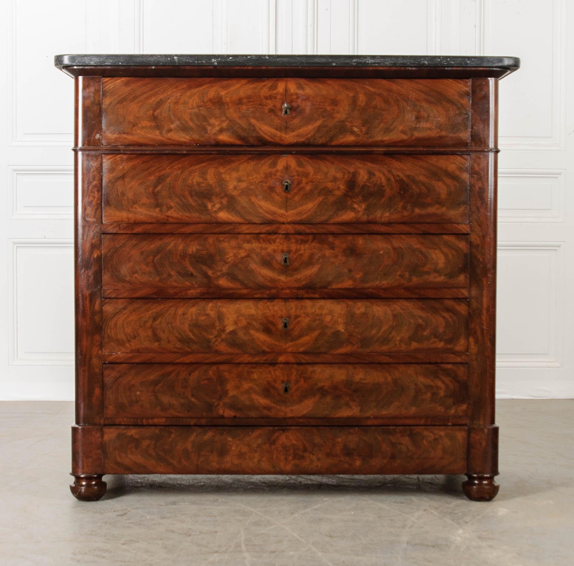 French 19th Century Mahogany Fold Out Desk Commode In Good Condition In Baton Rouge, LA
