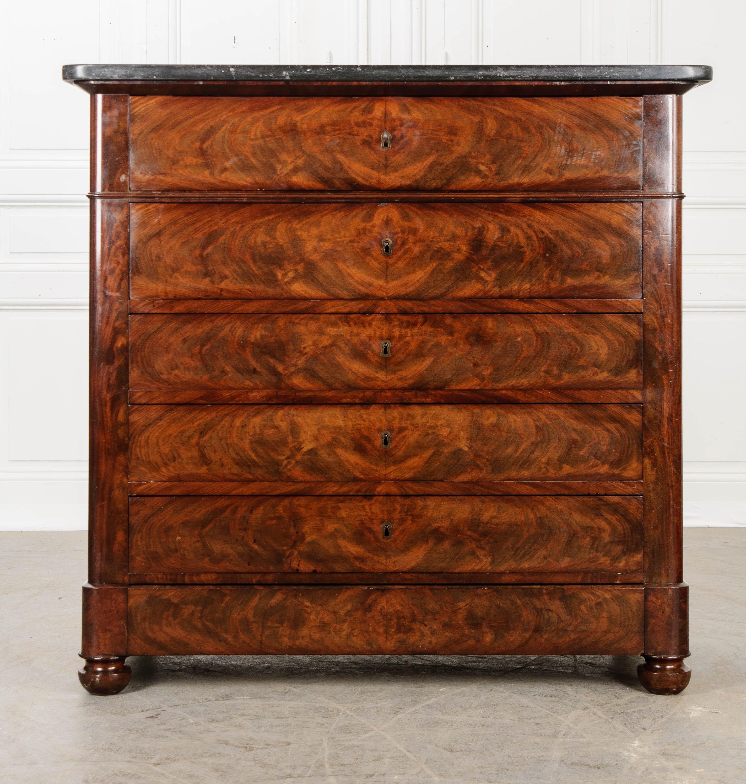 French 19th Century Mahogany Fold Out Desk Commode 1