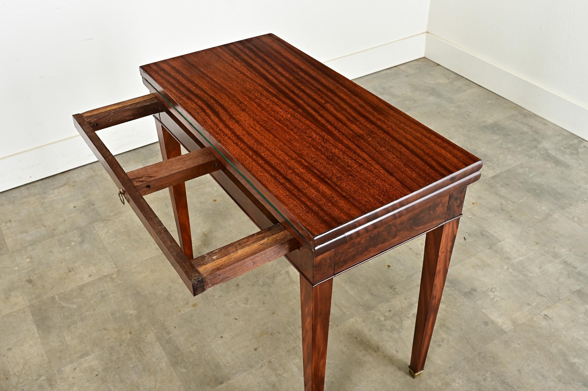 French 19th Century Mahogany Game Table Console For Sale 5