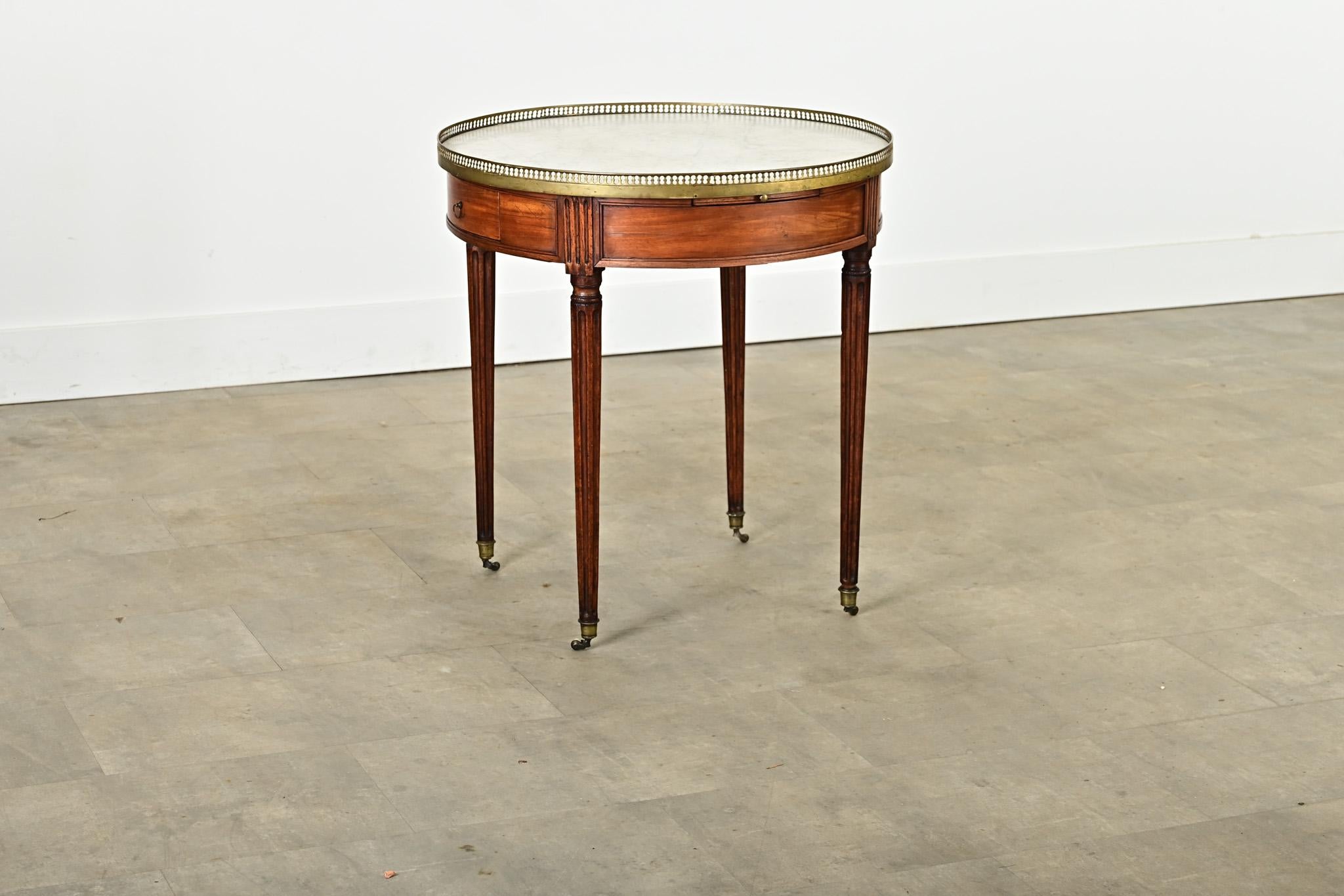 Louis XVI French 19th Century Mahogany Gueridon Bouillotte Table For Sale
