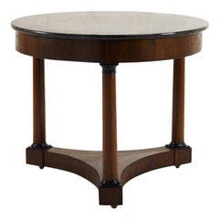 French 19th Century Mahogany Gueridon with Marble Top French 19th Century Mahogany Gueridon with Marble Top