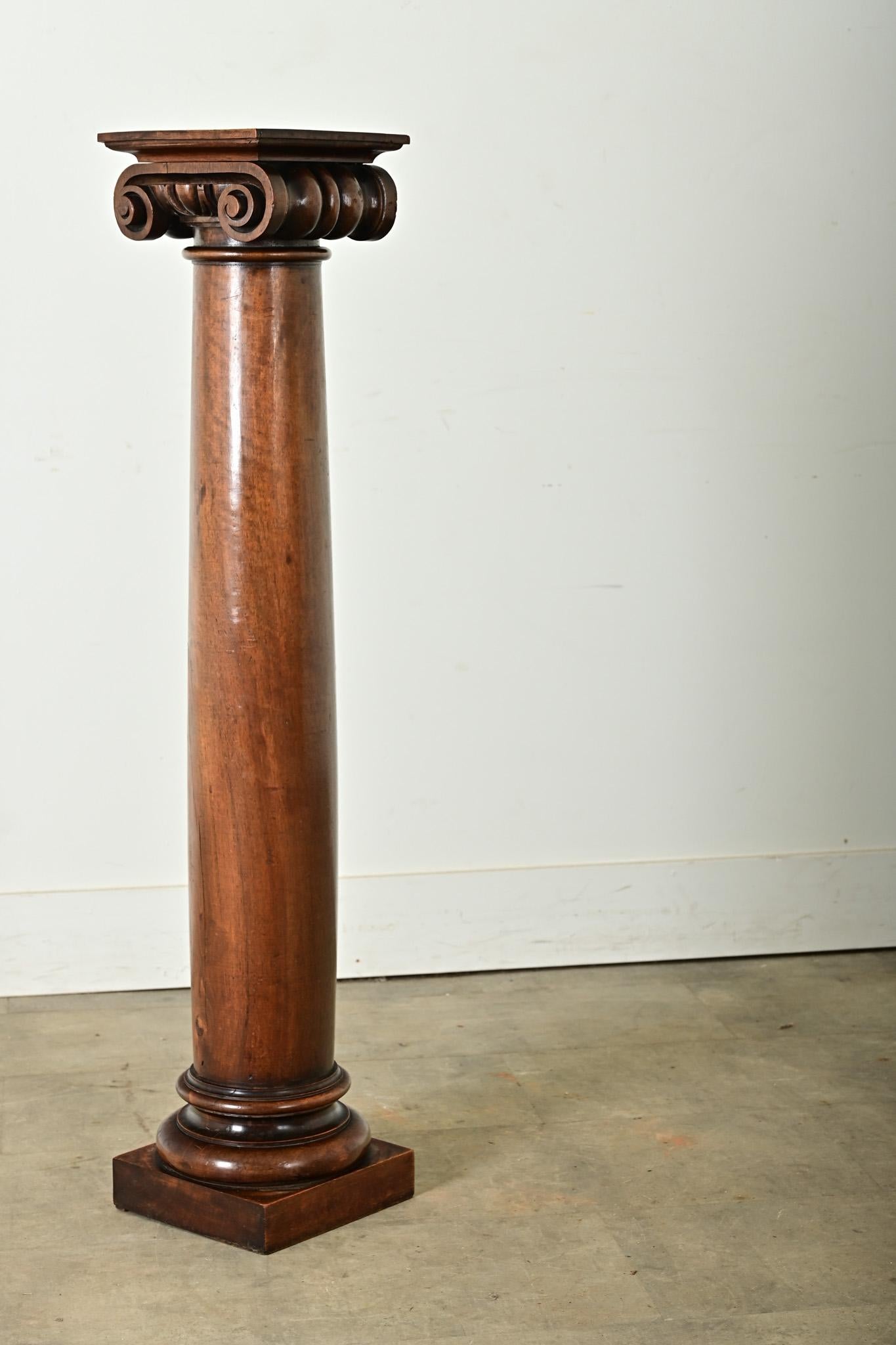 Französische Ionische Säule aus Mahagoni des 19. Jahrhunderts 1