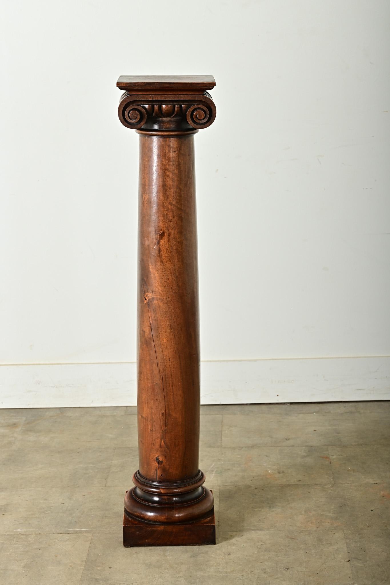 Französische Ionische Säule aus Mahagoni des 19. Jahrhunderts 3