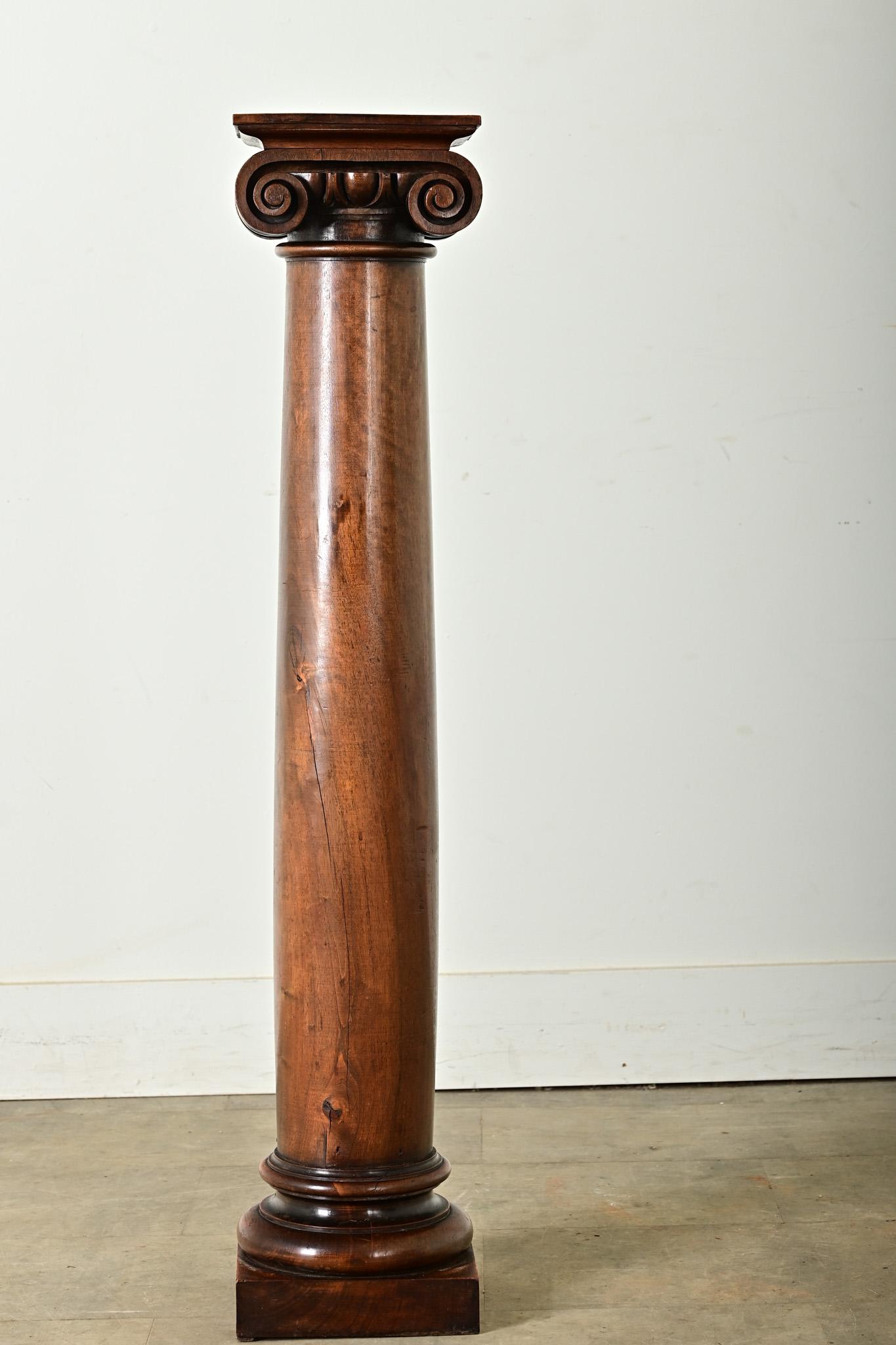 Französische Ionische Säule aus Mahagoni des 19. Jahrhunderts 4
