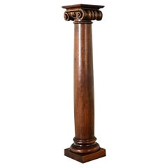 Französische Ionische Säule aus Mahagoni des 19. Jahrhunderts