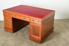 French 19th Century Mahogany & Leather Partners Desk