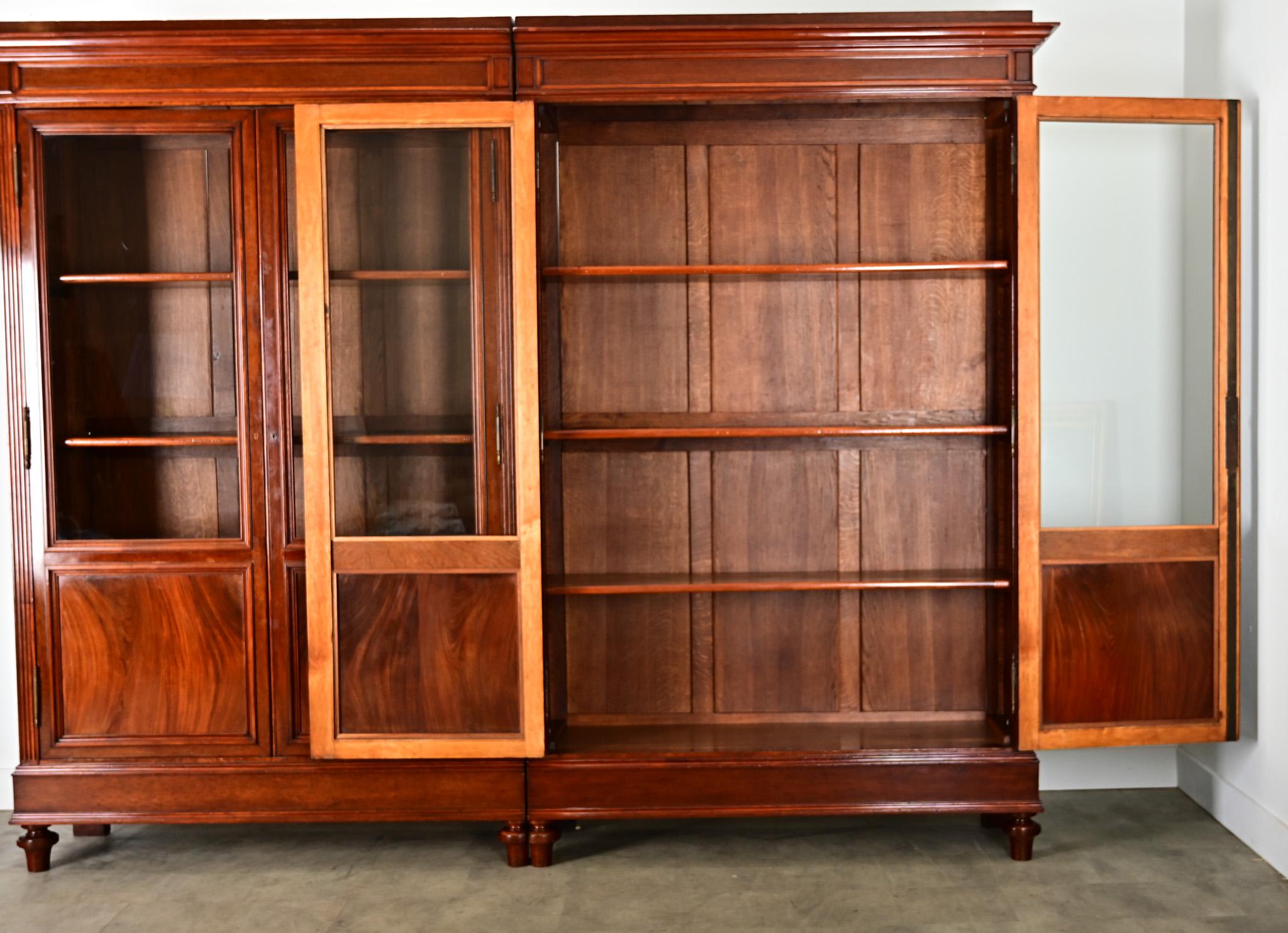 Bibliotheque francese del XIX secolo in mogano in stile Luigi XVI in vendita 7