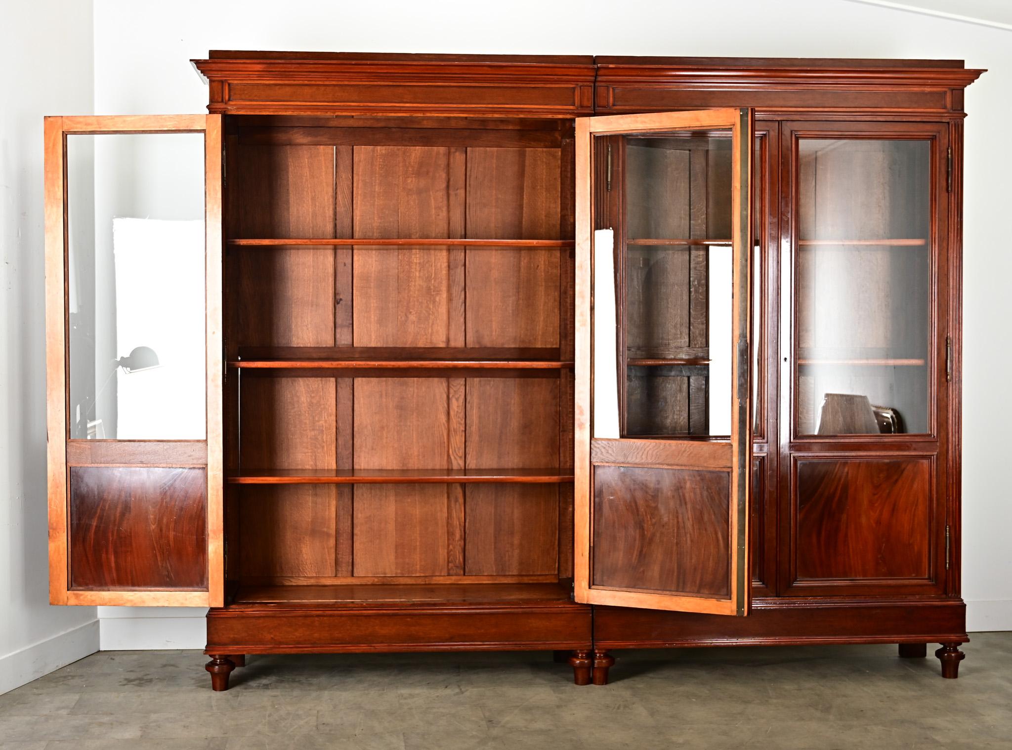 Bibliotheque francese del XIX secolo in mogano in stile Luigi XVI in vendita 1