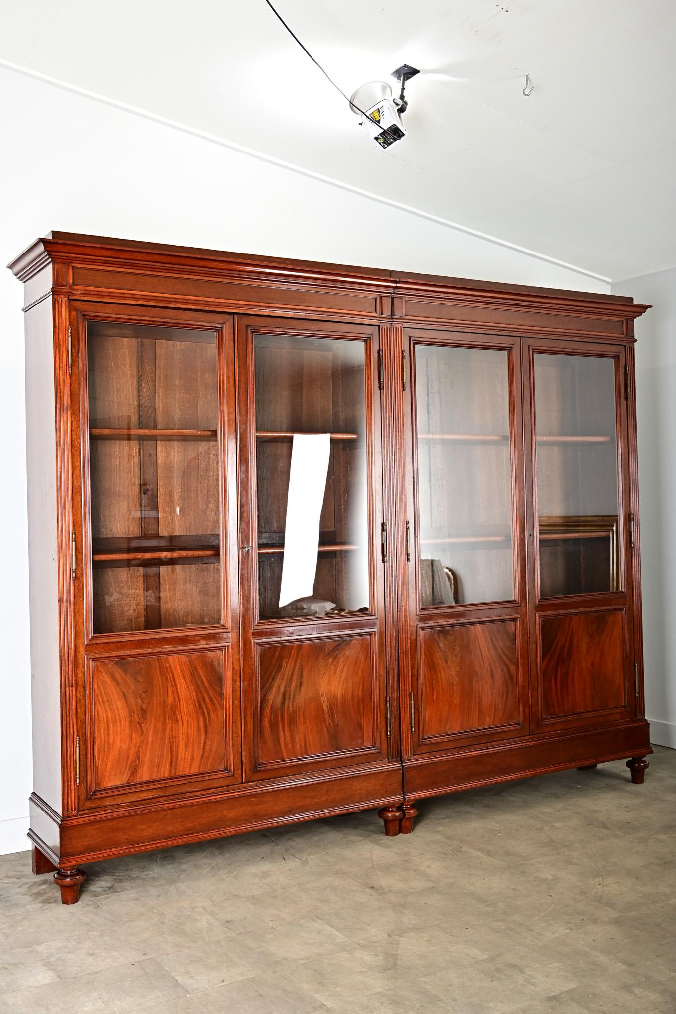 Bibliotheque francese del XIX secolo in mogano in stile Luigi XVI in vendita 2