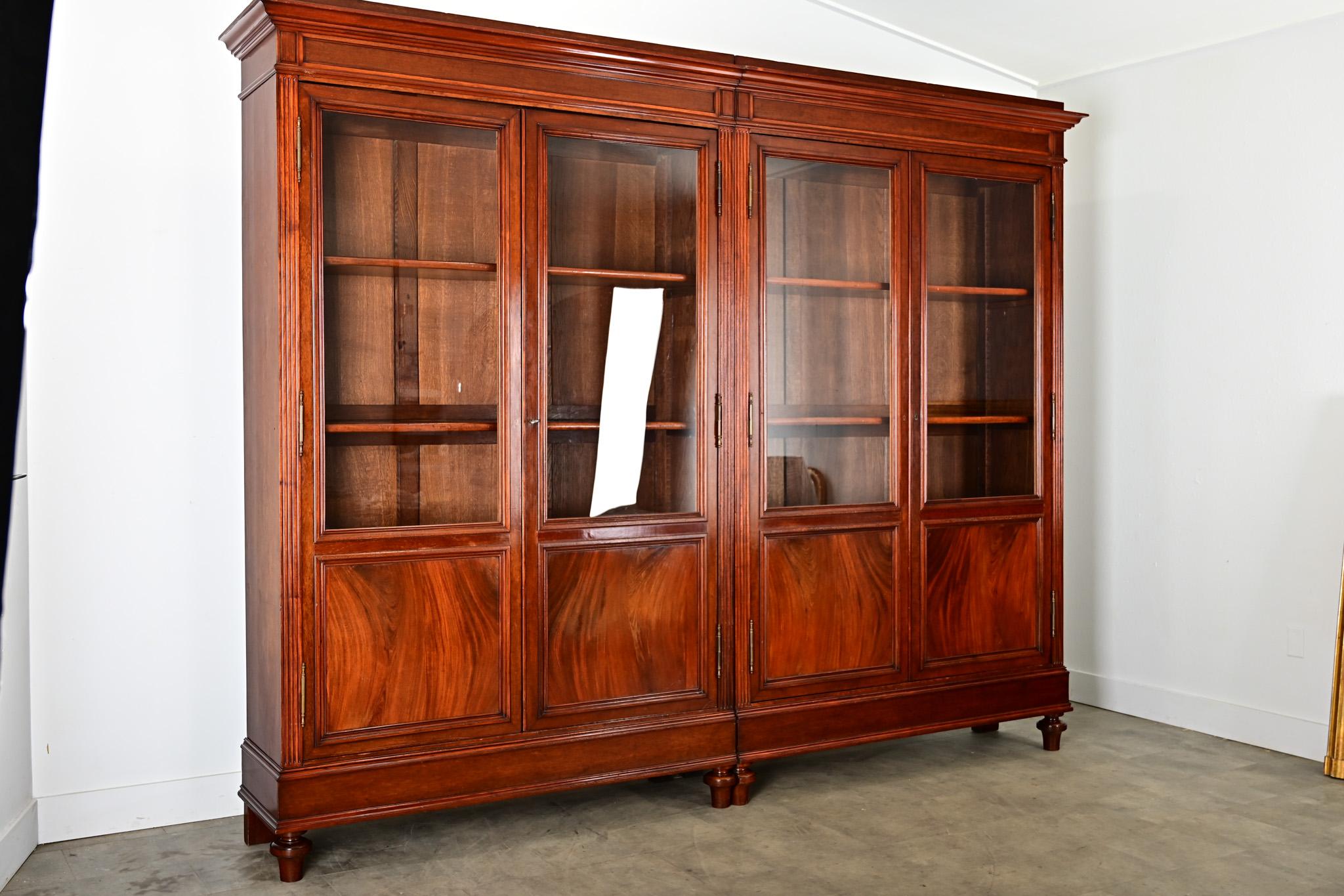 Bibliotheque francese del XIX secolo in mogano in stile Luigi XVI in vendita 3