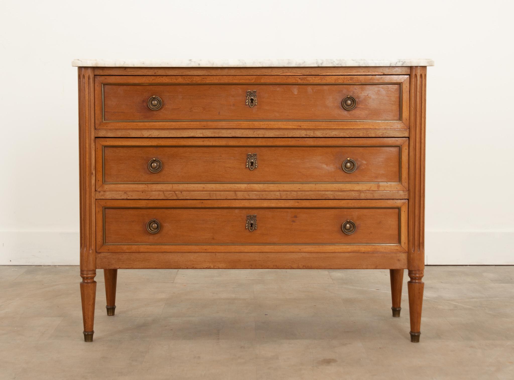 Hand-Crafted French 19th Century Mahogany Louis XVI Style Commode