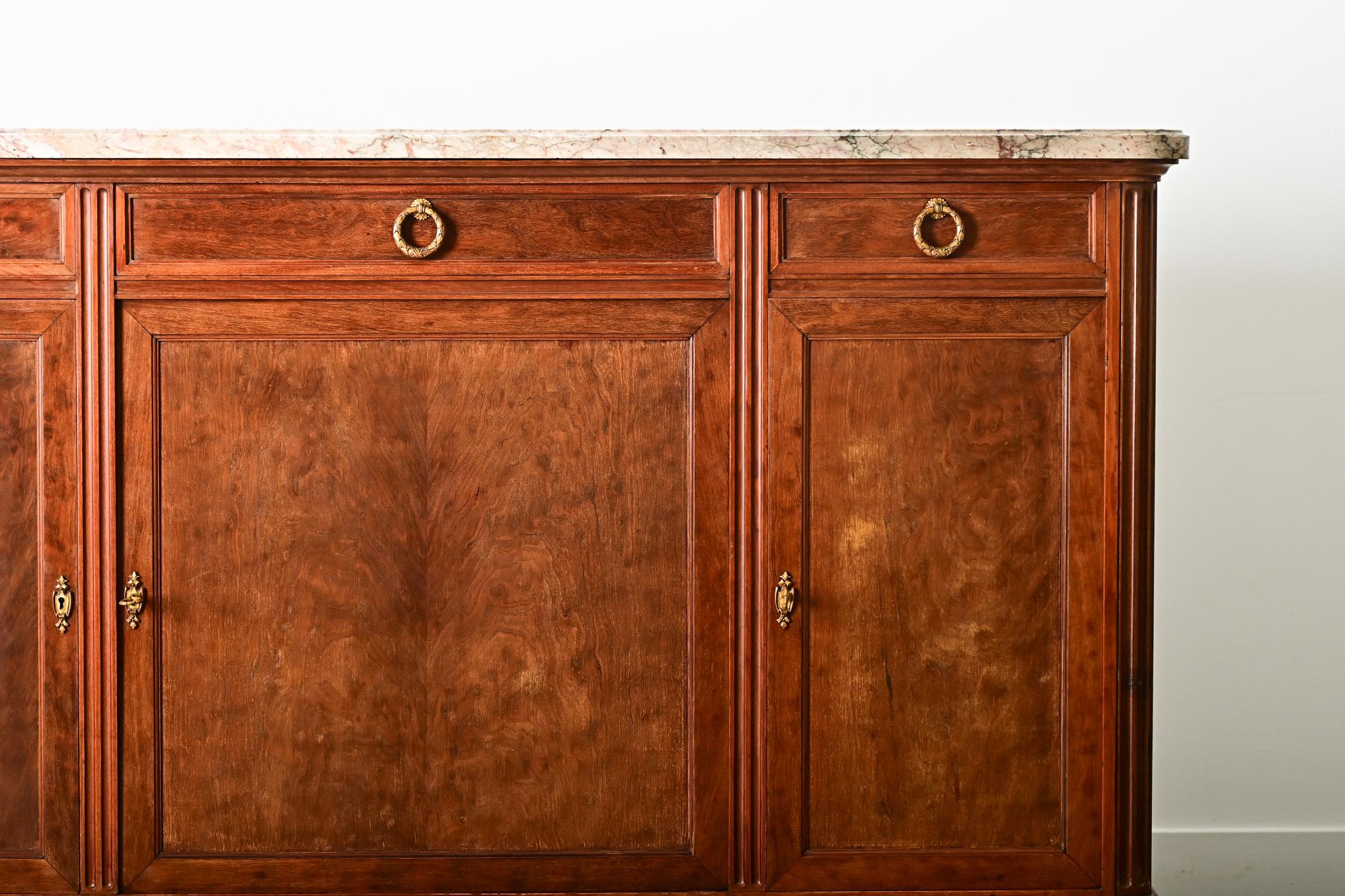 Bronzed French 19th Century Mahogany Louis XVI Style Enfilade For Sale