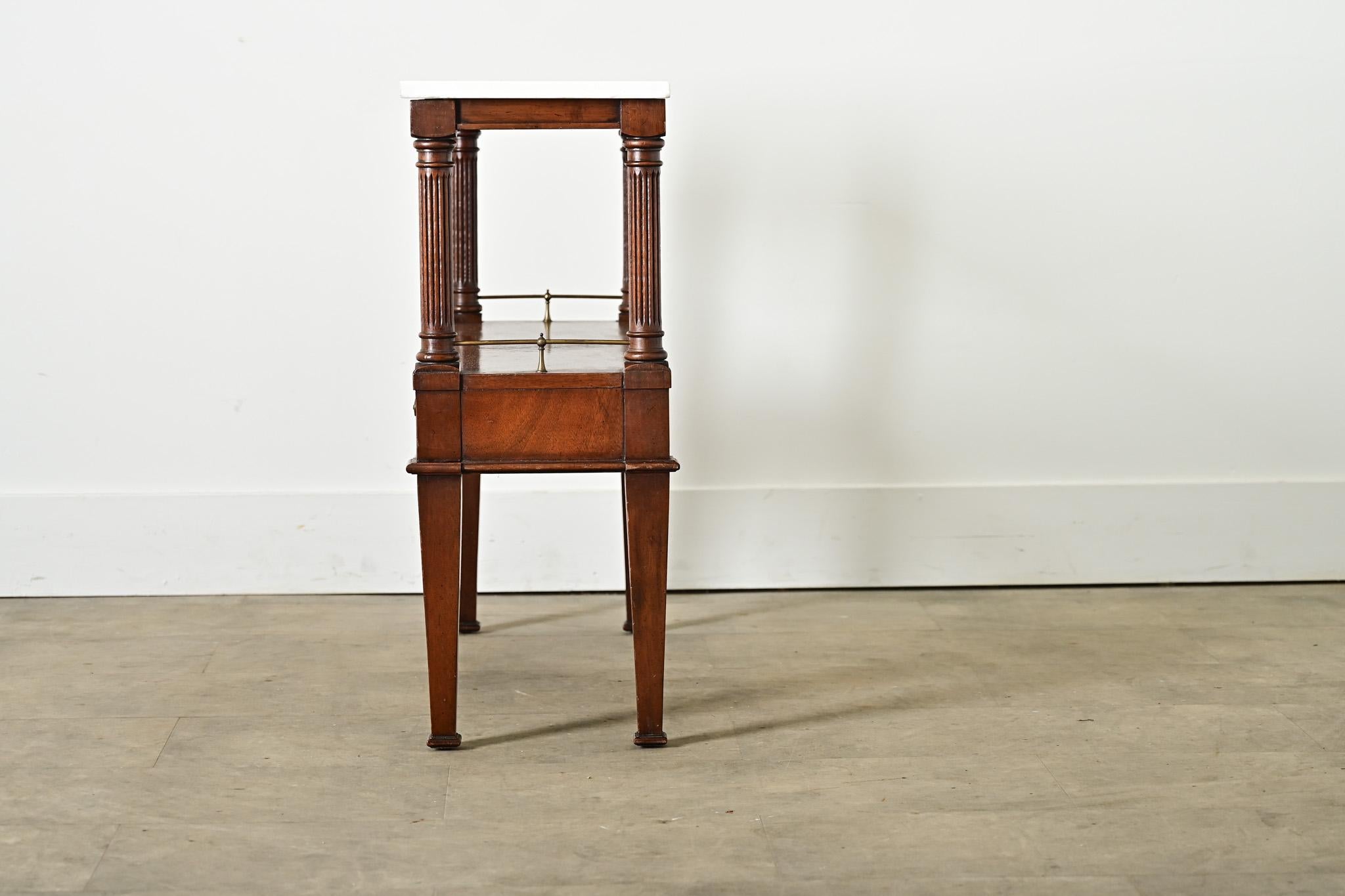 French 19th Century Mahogany & Marble Console Table For Sale 4
